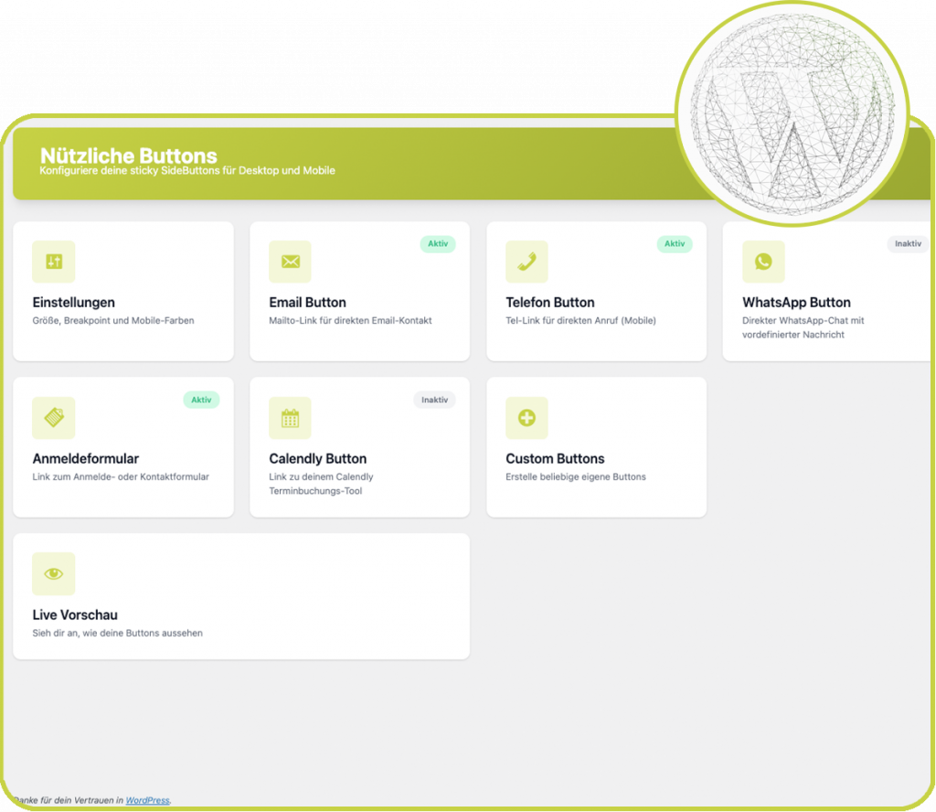 Screenshot Nützliche Buttons