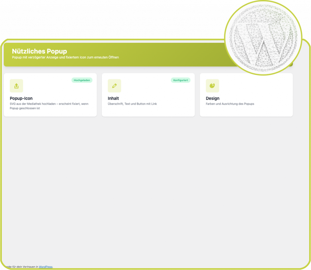 Screenshot Nützliches Popup