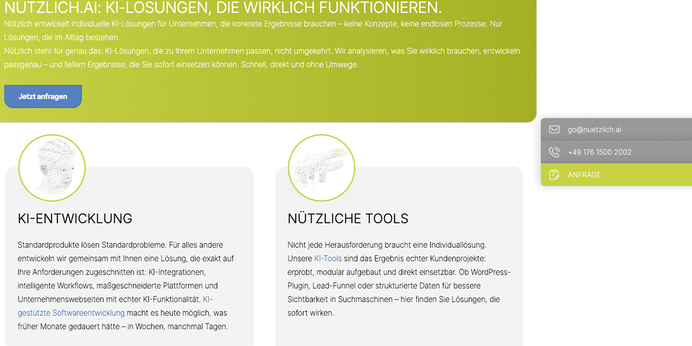 Screenshot Nützliche Buttons Wordpress Plugin