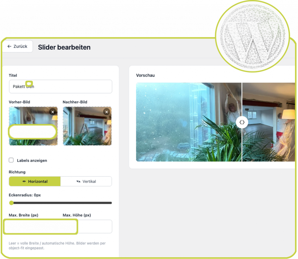 Screenshot Nützlicher Slider