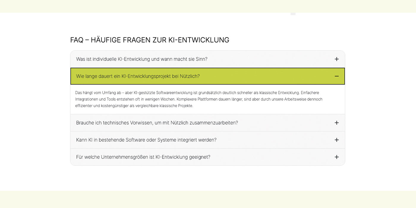 Screenshot Nützliches FAQ Wordpress Plugin